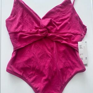 Urban Outfitters Pink Twist Front Bodysuit